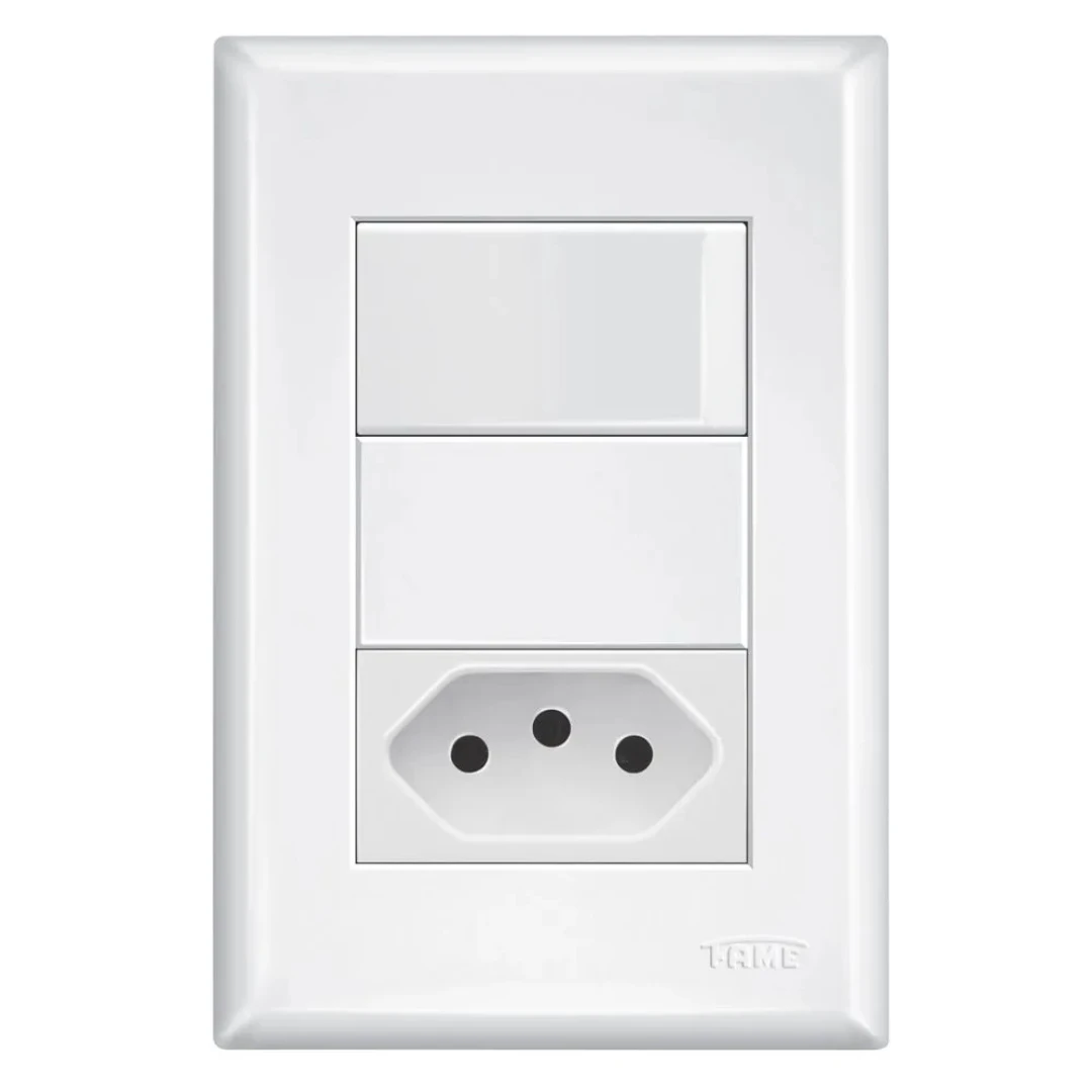 Interruptor Simples 16A/250V E Tomada 2P+T 20A 250V Distanciados Evidence Fame 2918
