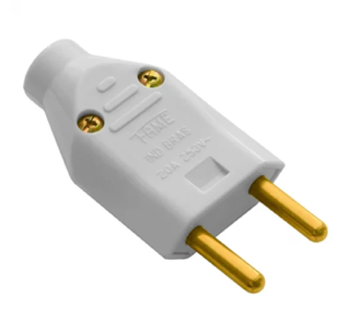 Pino Plugue 2P Junçao Macho Cinza Fame