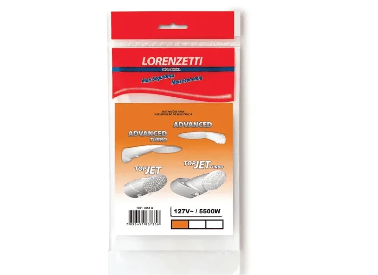 Resistencia Ducha Advanced/Topjet Lorenzetti 127V 5500W 3055-Q