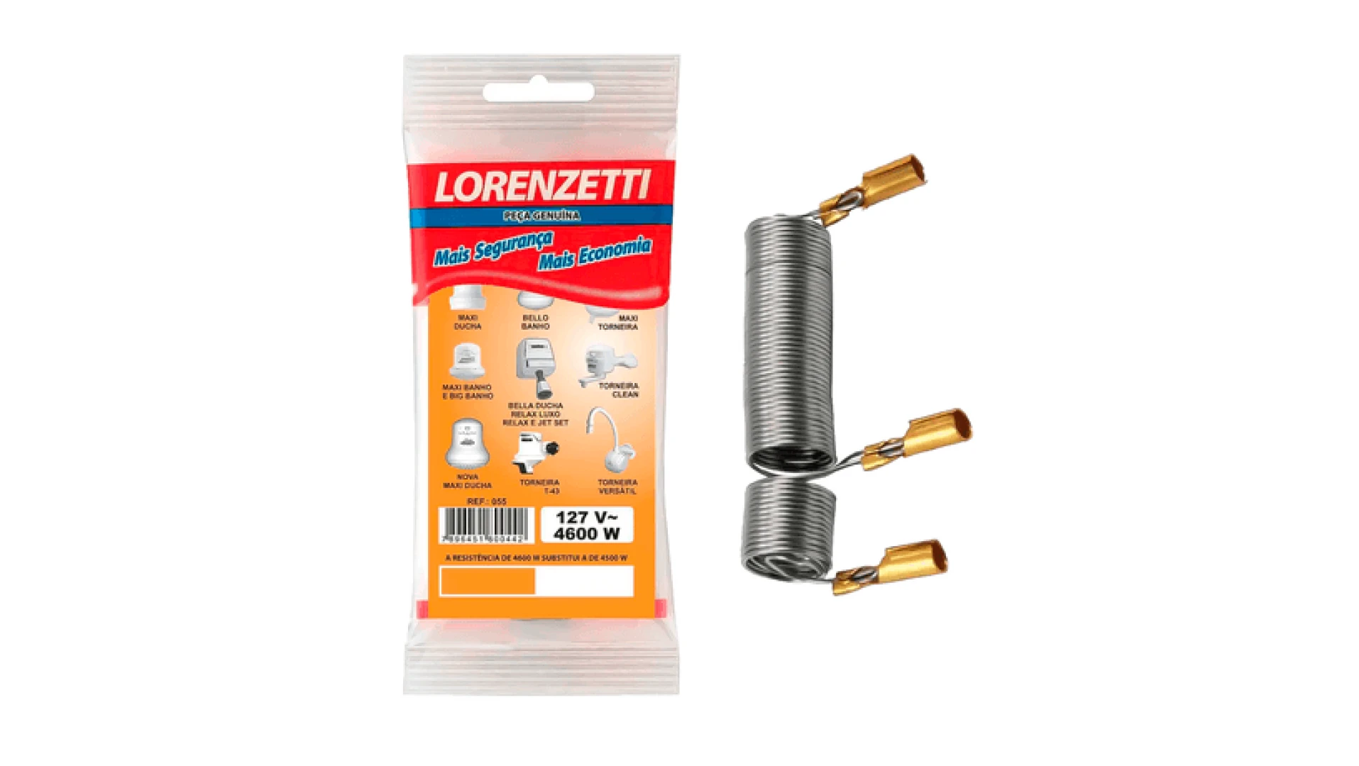 Resistencia Maxi Ducha Lorenzetti 127V 5500W 055