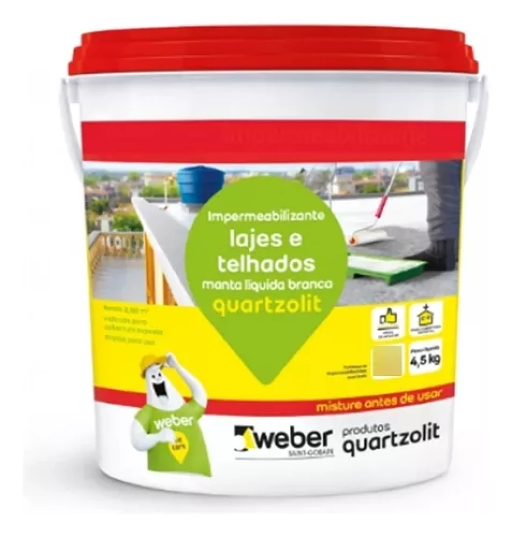 Manta Liquida Impermeabilizante Branca Quartzolit 4,5Kg