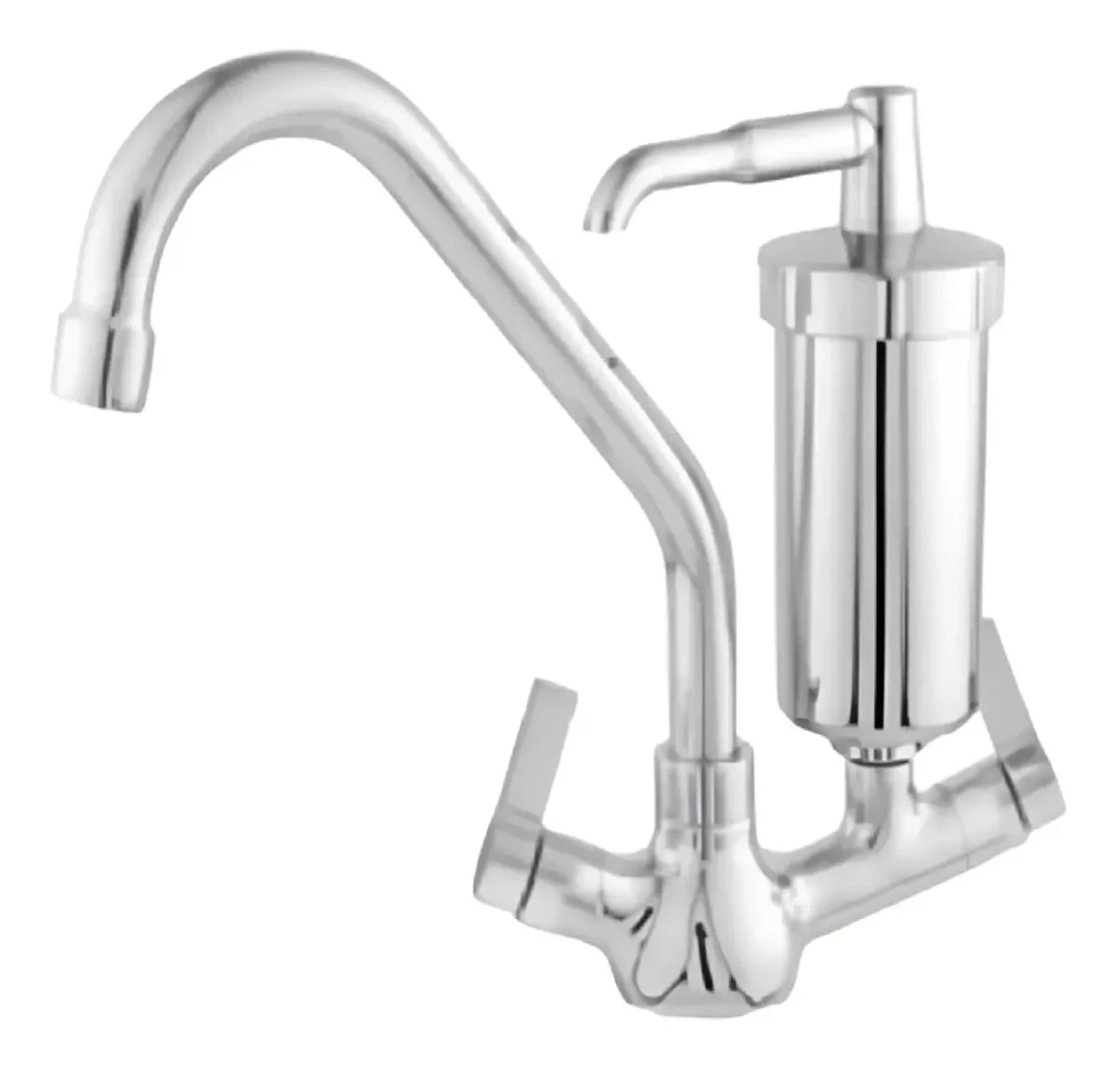 Torneira Cozinha Mesa Bica Alta Com  Filtro Abs 1/4 Volta 1/2 C17 2174