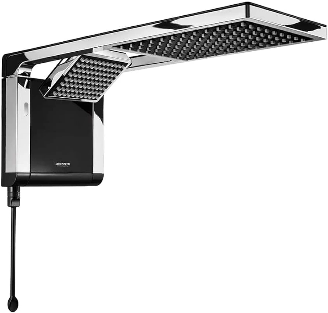 Chuveiro Acqua Duo Preto Cromado Lorenzetti