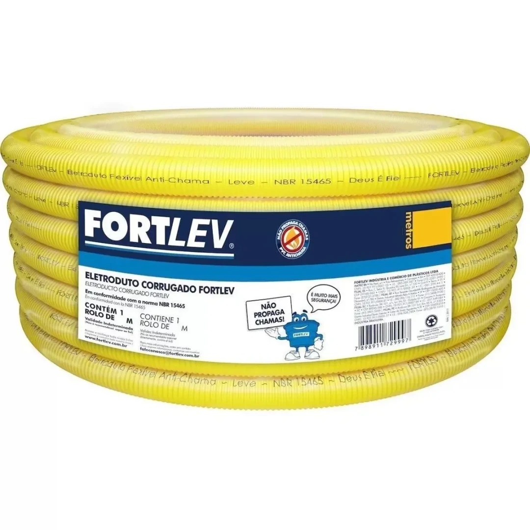 Mangueira Eletroduto Corrugado 3/4 Fortlev Rolo 50M