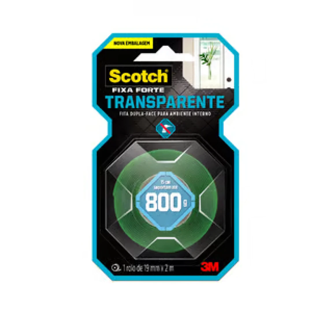 Fita Dupla Face 3M Fixa Forte Scotch 19Mm 800g