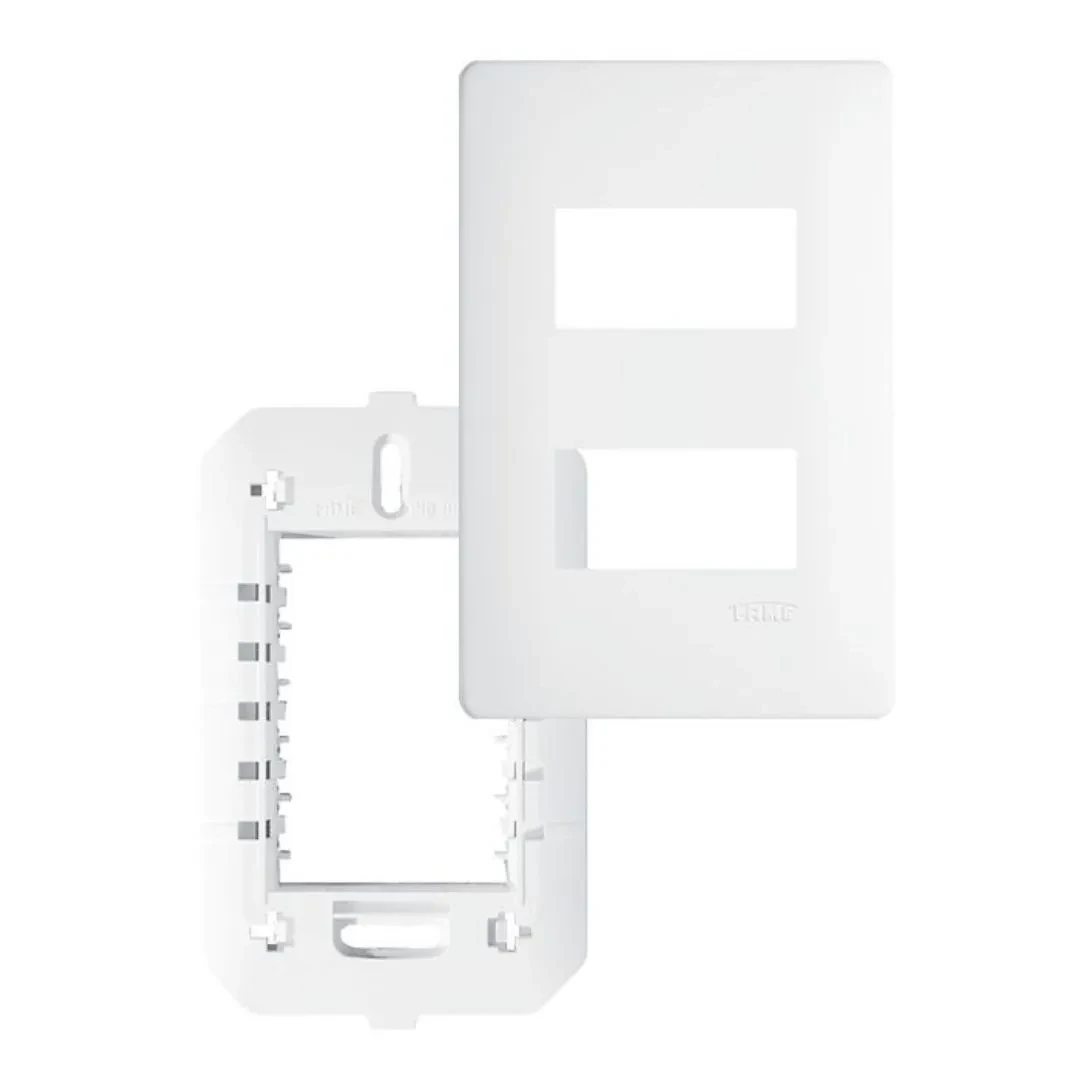 Placa 4X2 Com Suporte 2 Modulos Distanciados Horizontal Habitat Fame 3636