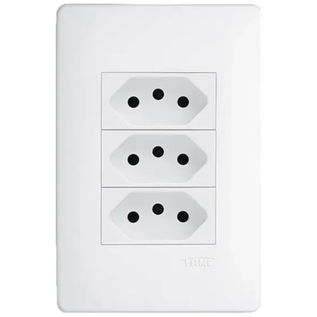 Tomada Tripla 2P+T 20A 250V Habitat Fame 3127