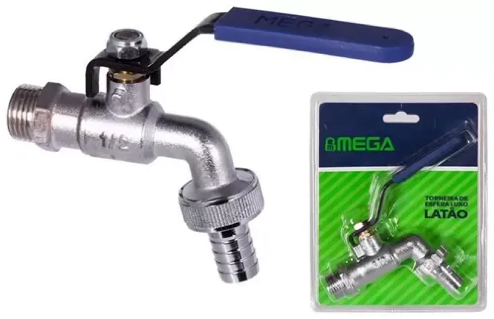 Torneira De Jardim De Esfera Luxo Em Latão 1/2 Mega