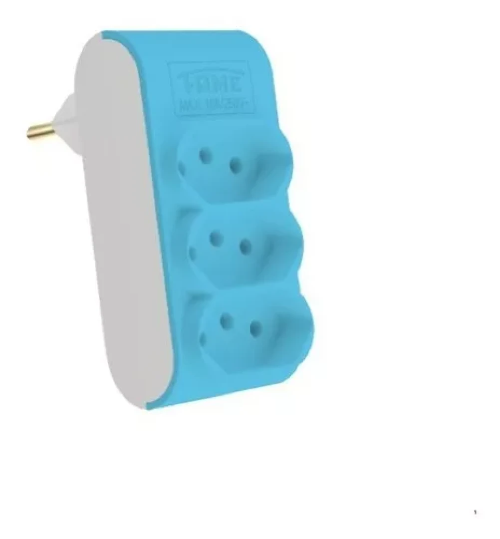 Plugue Multiplicador 2P+T Com 3 Tomadas 10A 250V Fame