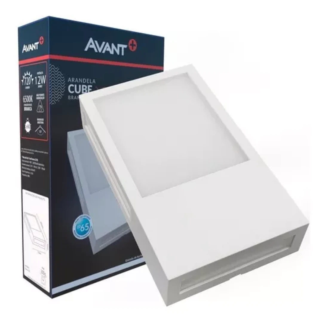 Arandela Led Cube Branco Fosco Luz Branca 6500K 12W Bivolt Avant