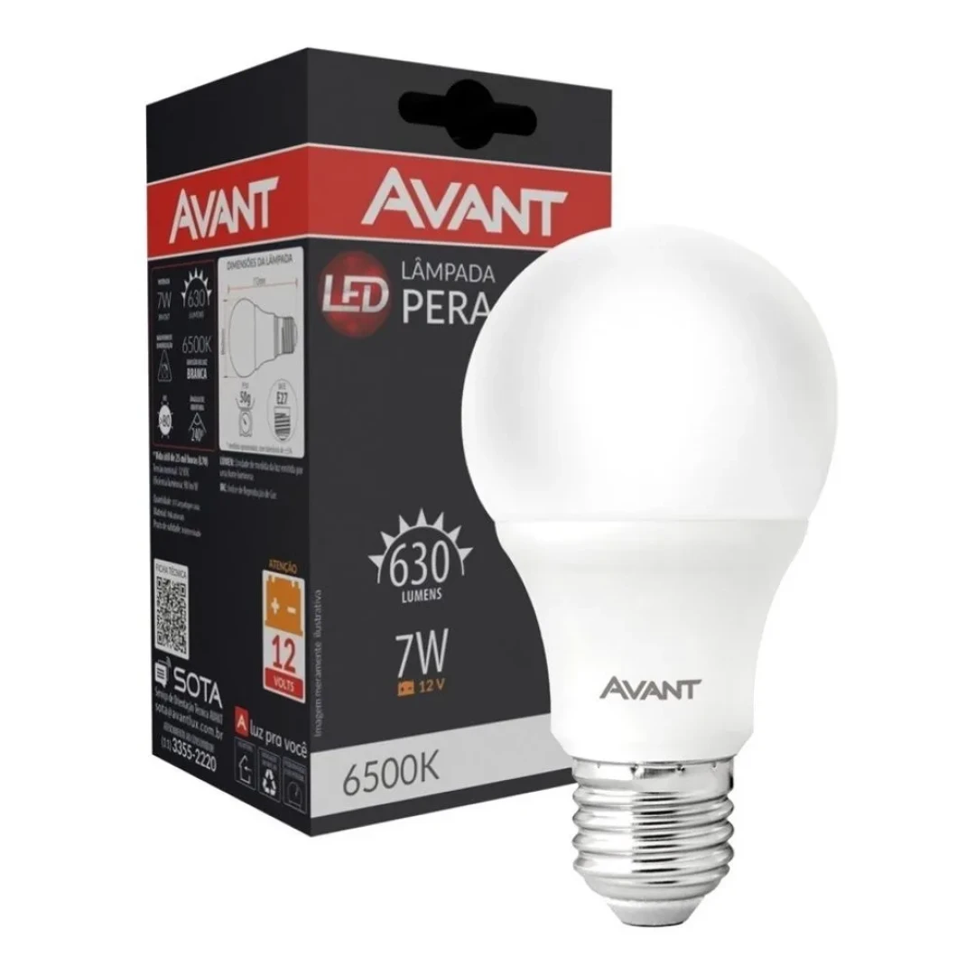 Lampada Led Pera Luz Branca 6500K 7W Bivolt Avant
