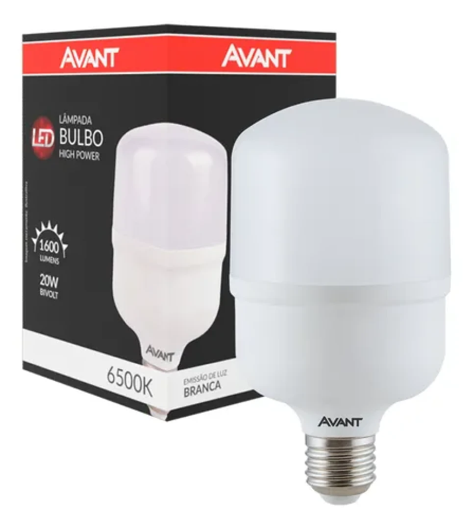 Lampada Led Bulbo Luz Branca 6500K 20W Bivolt Avant