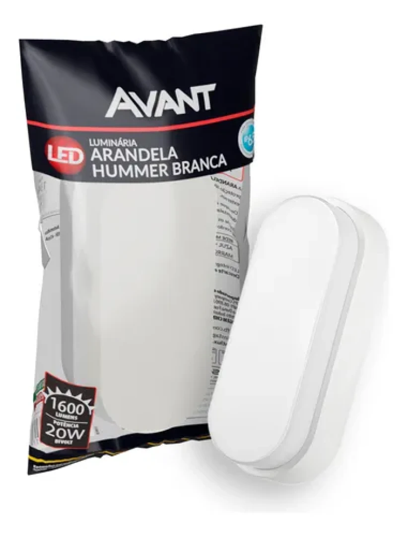 Arandela Led Branca Hummer Luz Branca 6500K 20W Biv Avant