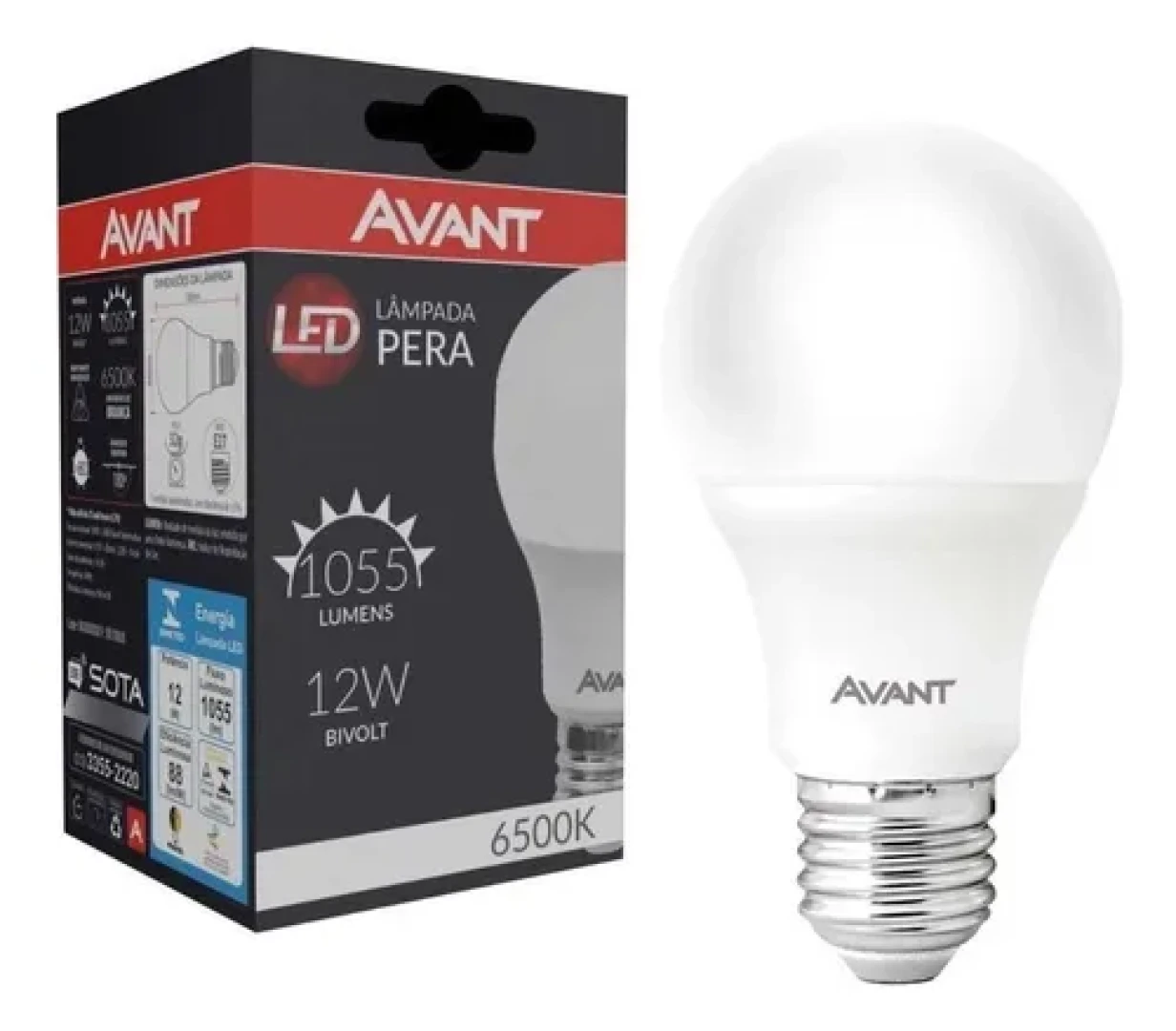 Lampada Led Pera Luz Branca 6500K 12W Bivolt Avant