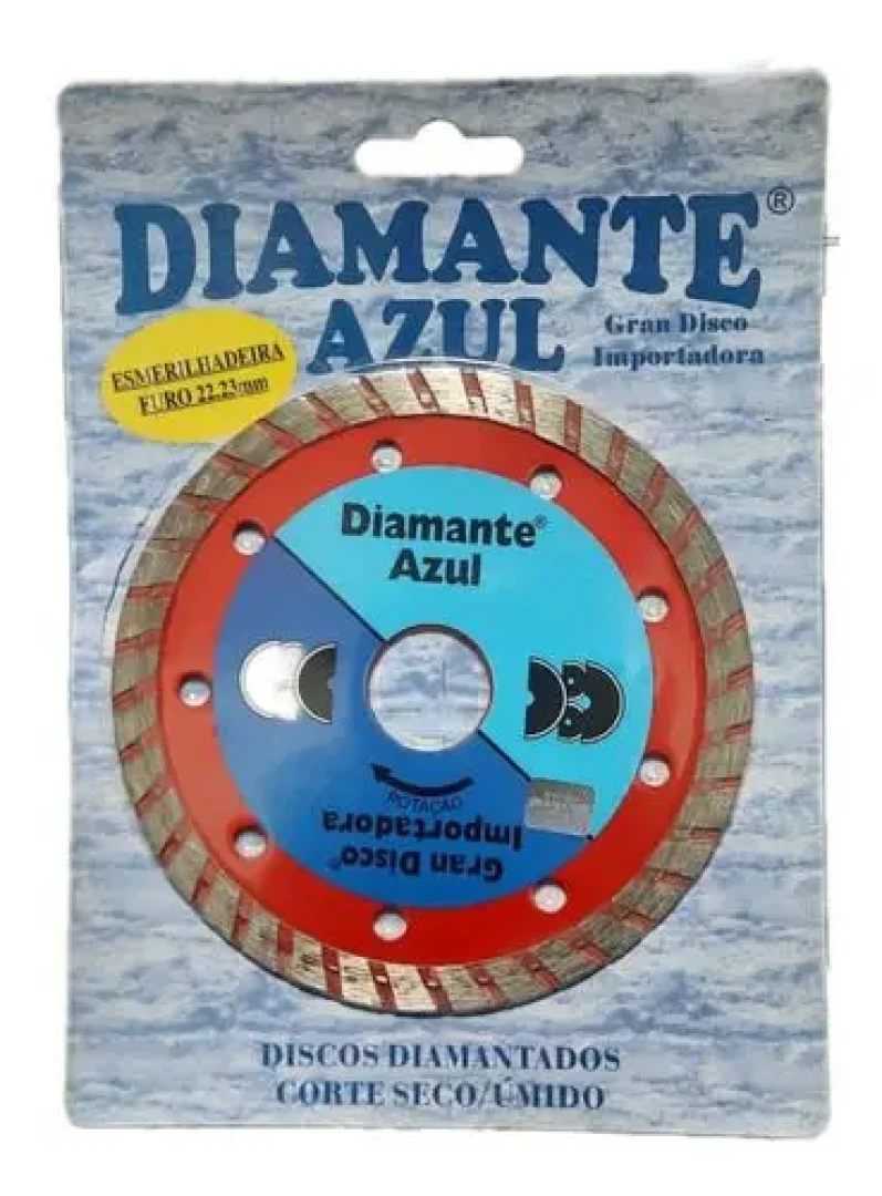 Disco Diamantado Para Esmerilhadeira Furo 22.23Mm Diamante Azul