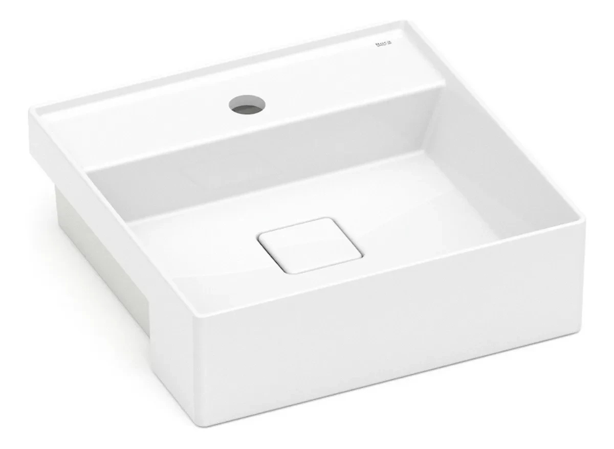 Cuba Semi Encaixe 40x40 Com Mesa Terra T10 Branco Roca