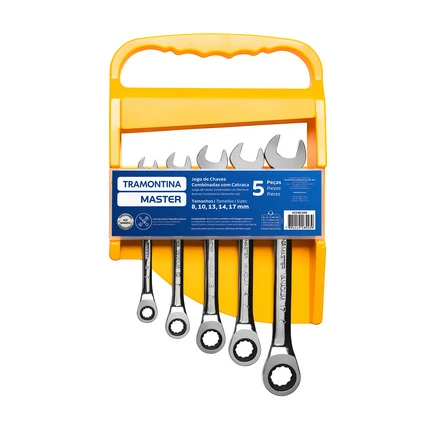 Jogo chaves combinada com catraca 5 pcs tramontina