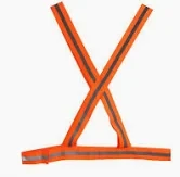 Colete sinalização em x pvc velcro laranja