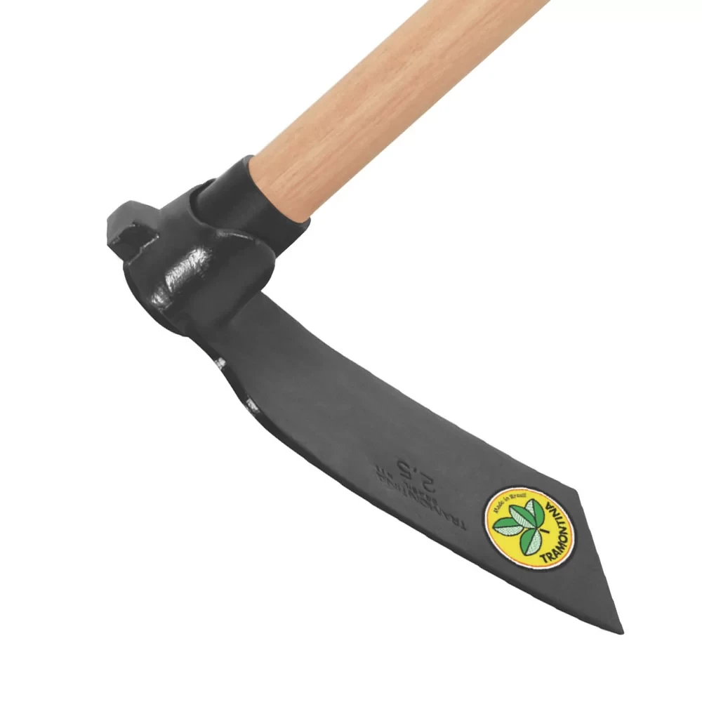 Enxadao metalico estreito cabo de madeira de 130 cm tramontina