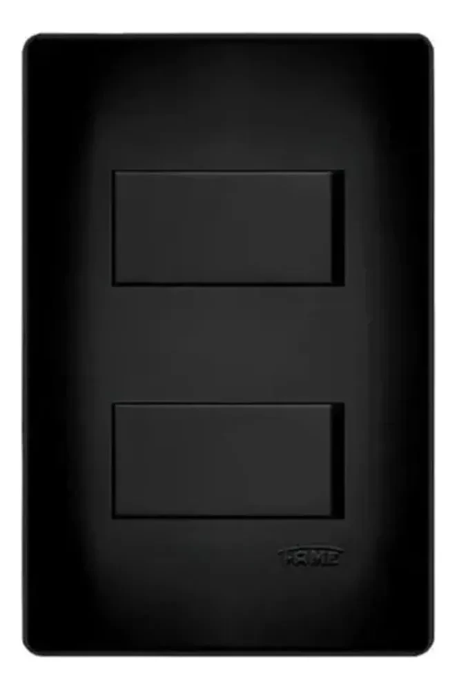Interruptor Duplo Simples 16a 250v Habitat Black Fame 4050