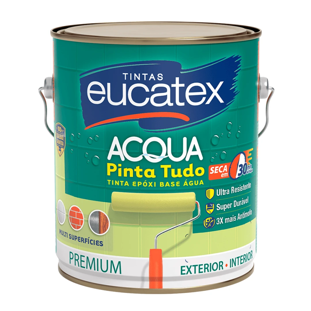 Tinta epoxi semibrilho acqua eucatex branco 3,6l