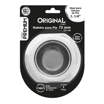 Ralo de pia aço inox 72mm 1x1/4