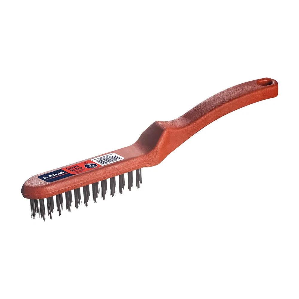 Escova de aco 6 fileiras atlas