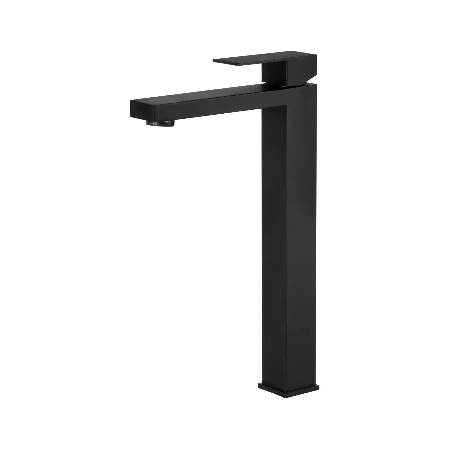 Torneira bica movel alta de mesa quadrada black 3243