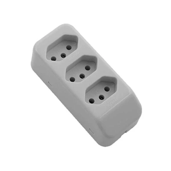 Tomada Multipla 2p+t Tripla 20a Cinza Fame 3136