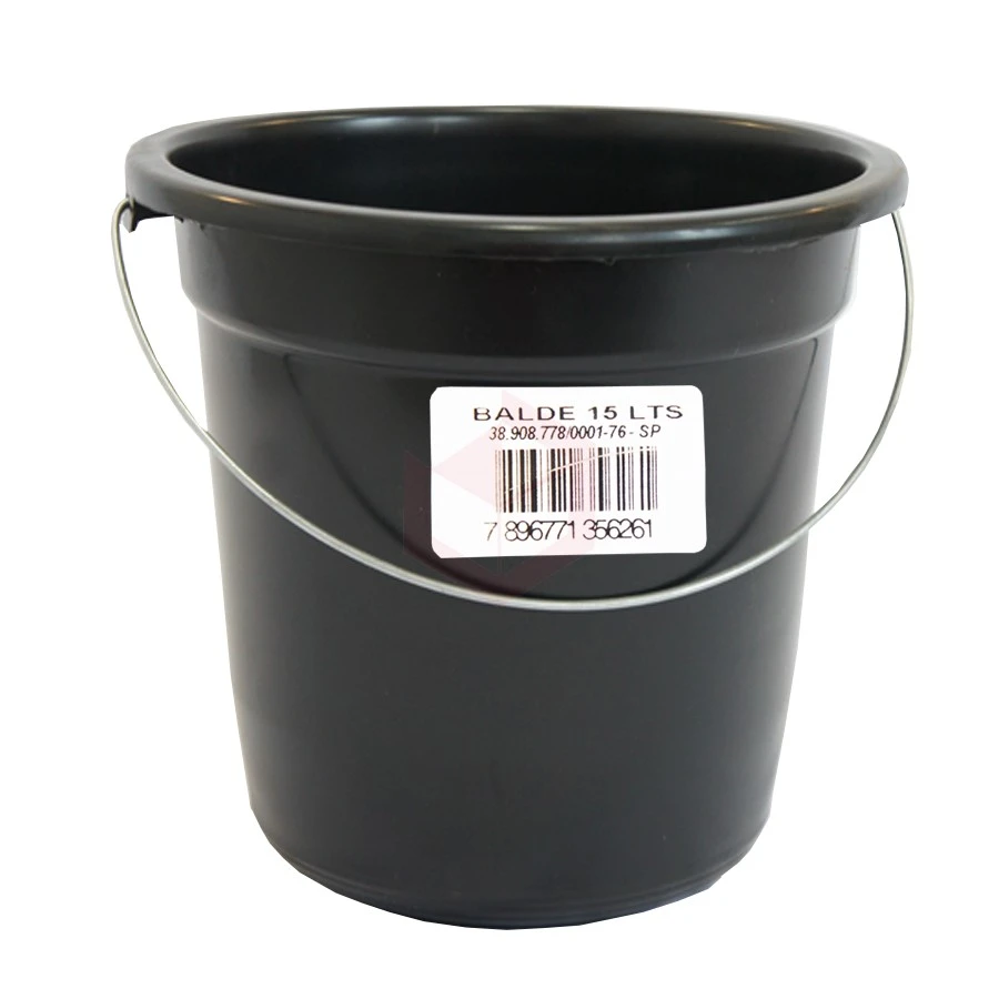 Balde plastico pvc 12lts preto