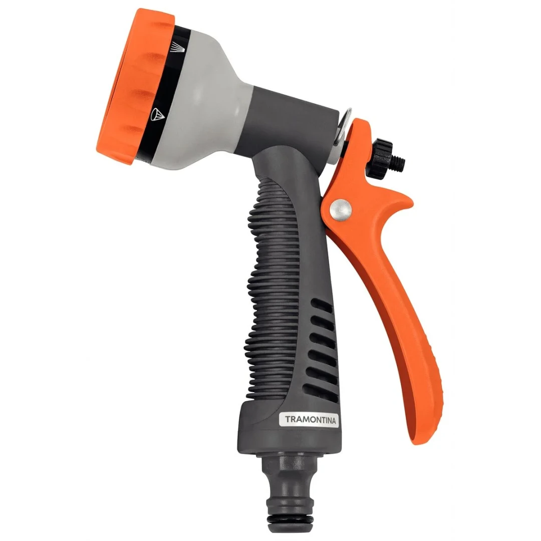 Esguicho hidropistola em plastico com 6 tipos de jato para engate rapido tramontina