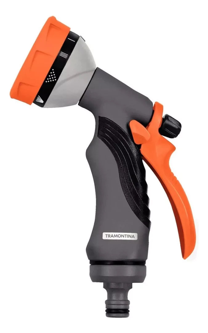 Hidropistola em plastico com 10 tipos de jato para engate rapido para jardim tramontina