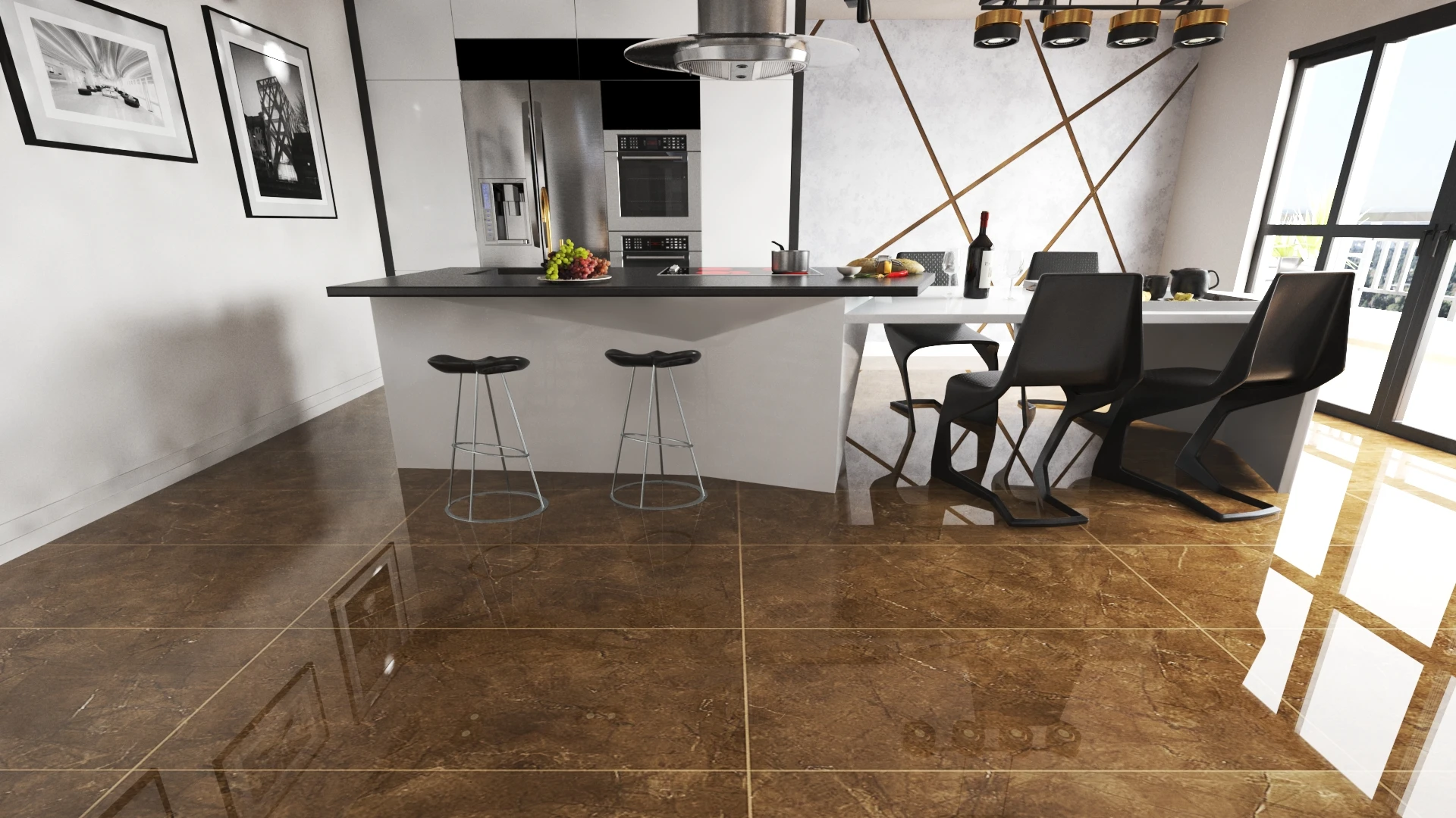 Piso Alamo Ambar 70x120 Polido Rt Durag Cx 2,52m2