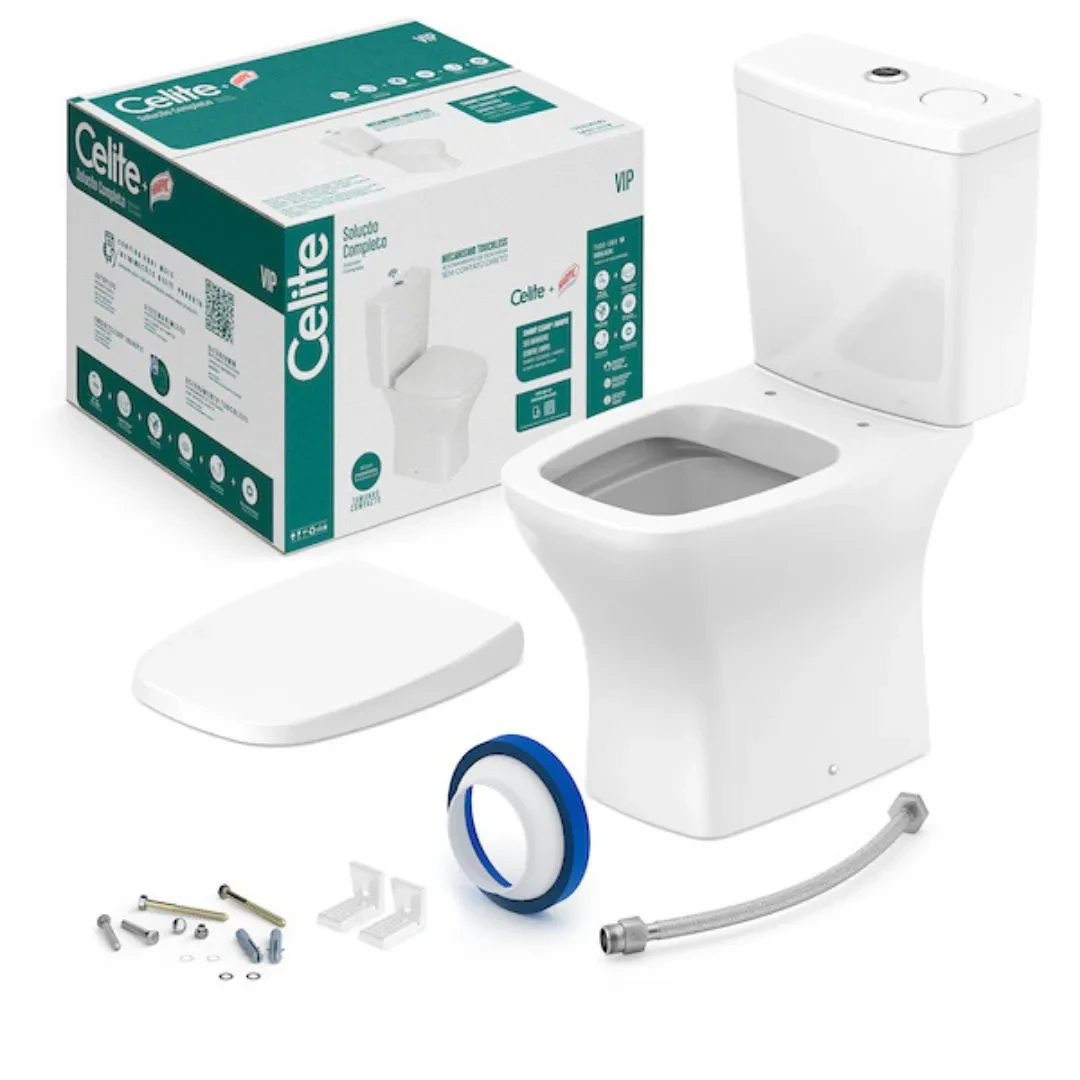 Vaso Sanitário Vip Branco Com Caixa Acoplada Celite