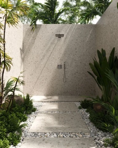 Porcelanato Dorcia Terrazzo Beige Ext 1x1 Biancogres Cx3,00m