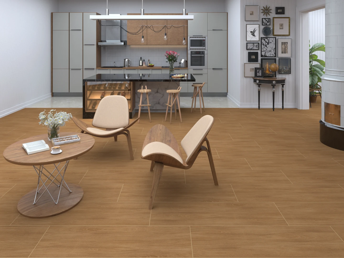 Piso Tamoios Cedro Rt 35x120 Durag Cx 2,94m2