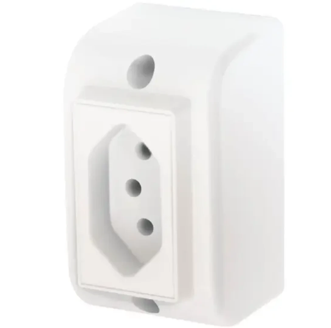 Tomada 2P+T 10A 250V Sobrepor Retangular Fame 2549