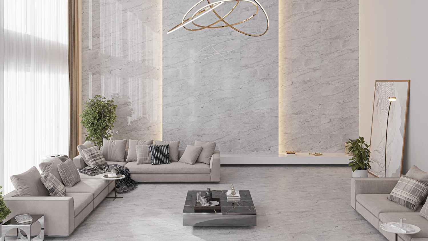 Piso Vision Gray 56x113 Polido Incopisos Pr313008 Cx2,50m2