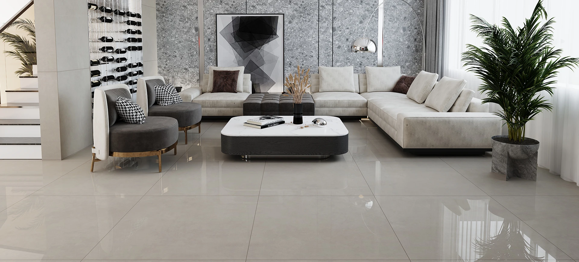 Porcelanato Obelisco Avena 90x90 Polido Delta Cx 2,43m2