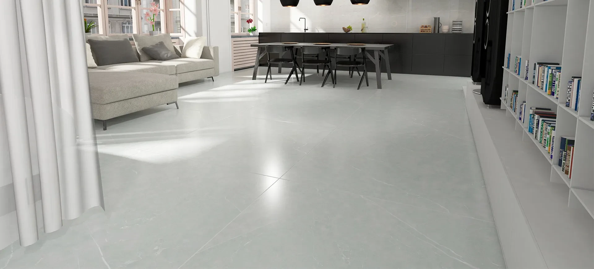 Porcelanato Venato Off White 90x90 Acetinado Delta Cx 2,43m2